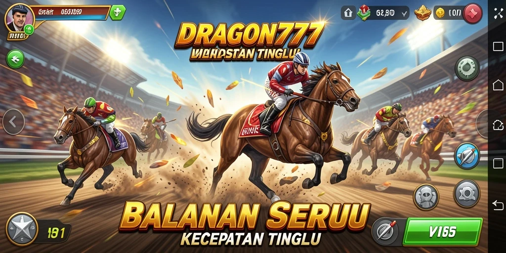 Tampilan screenshot DRAGON777 dengan aksi balapan yang mendebarkan.