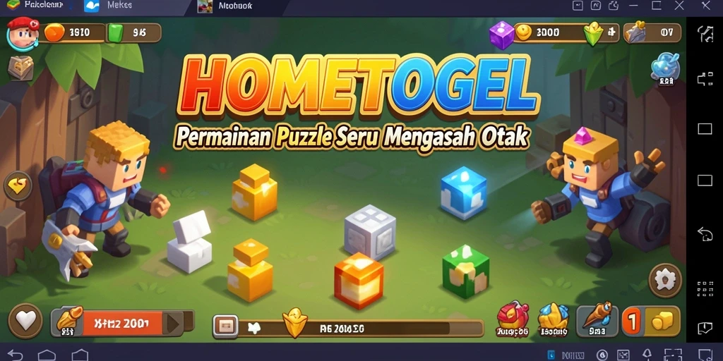 Screenshot menunjukkan gameplay menantang di HOMETOGEL.