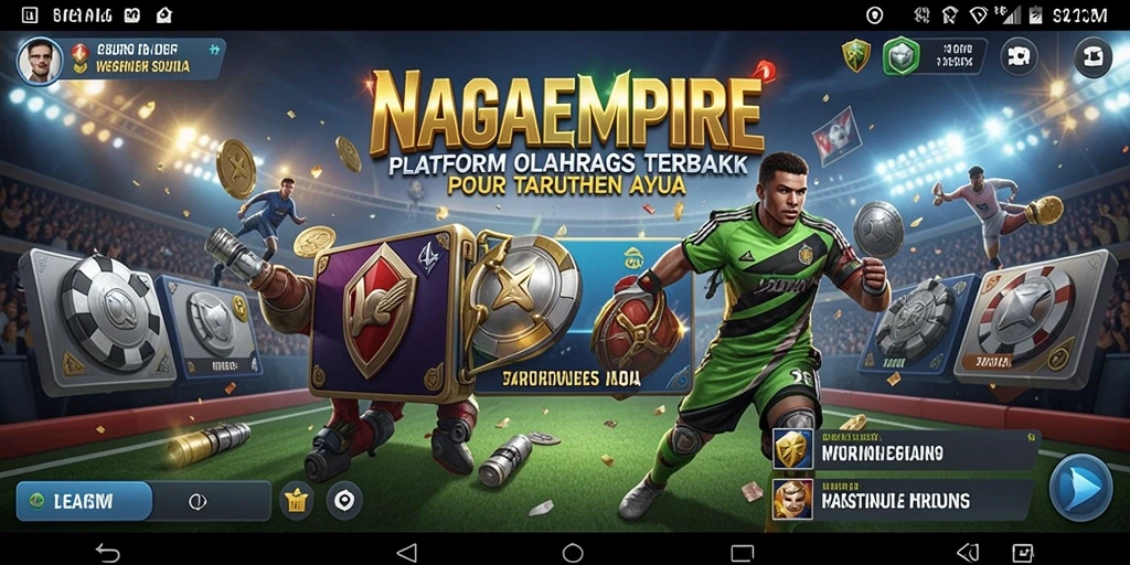 Tampilan antarmuka pengguna NAGAEMPIRE yang menarik dan informatif.