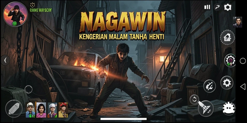 Screenshot menampilkan momen mencekam dari gameplay NAGAWIN.
