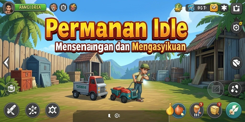Tampilan menarik dari gameplay PG11 yang menampilkan sistem pengumpulan sumber daya.