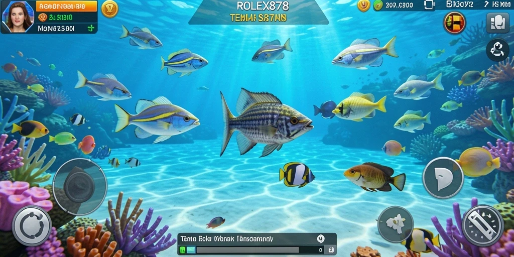 Tampilan gameplay ROLEX878 yang penuh aksi menembak ikan.
