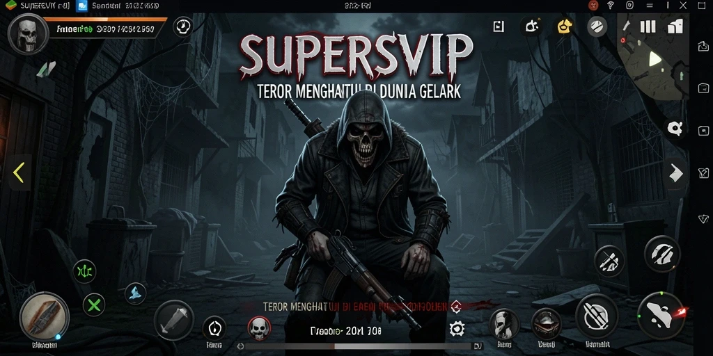Tampilan gameplay SUPERSVIP yang penuh ketegangan dan horor.